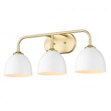  6956-BA3 OG-WHT - Zoey 3-Light Bath Vanity in Olympic Gold with Matte White Shade